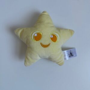Disney Parks Pixar Pier La Luna Yellow 7" Smile Star Plush Sculpted Back Logo
